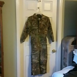 Youth size 12 camouflaged coveralls